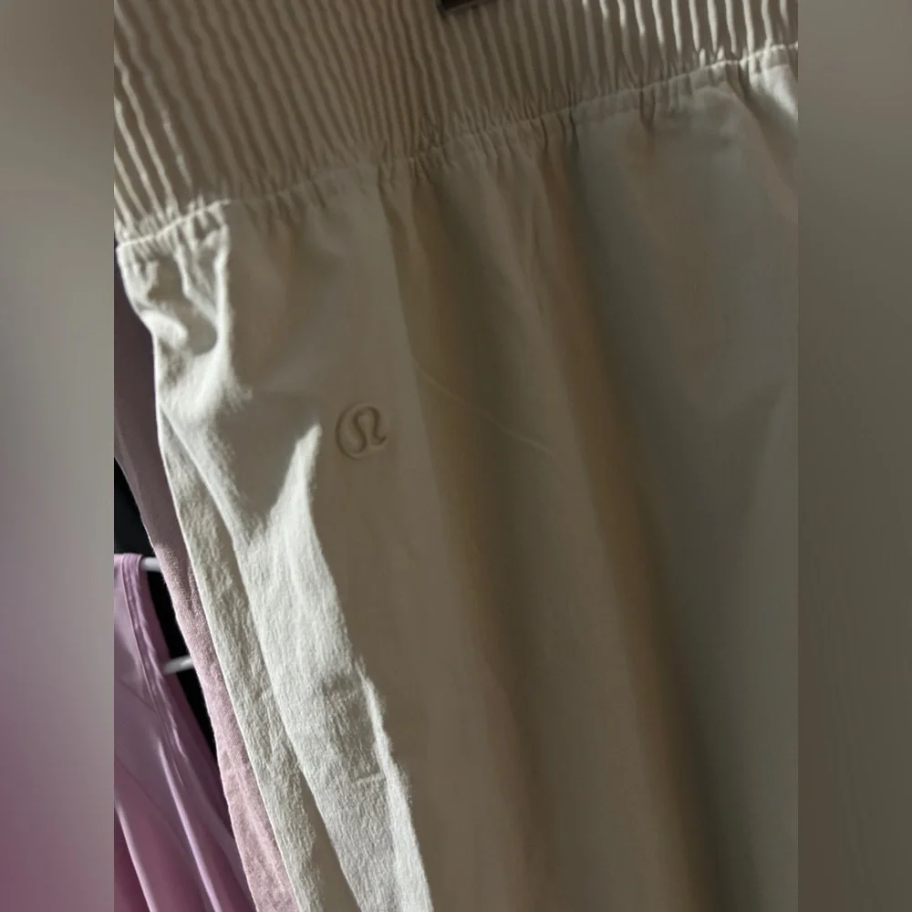 COPY 🍋 Lululemon Stretch Woven Wide-Leg High-Rise Pant, Bone, size L - Picture 6 of 14